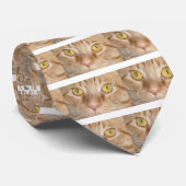 Oranje Tabby Cat Eyes Stropdas (Opgerold)