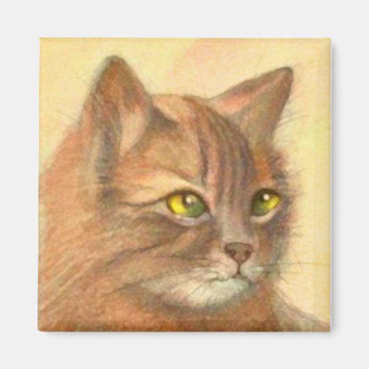 Oranje Tabby Cat Fine Art Magneet (Voorkant)