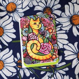 Oranje Tabby Cat Flower Garden Kaart