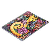 Oranje Tabby Cat Flower Garden Notitieboek (Linkerzijde)