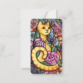 Oranje Tabby Cat Flower Garden Notitiekaartje (Voorkant)