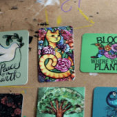 Oranje Tabby Cat Flower Garden Notitiekaartje