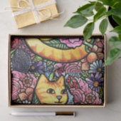 Oranje Tabby Cat Flower Garden Tissuepapier (Geschenk)