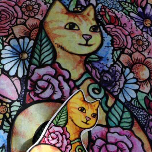 Oranje Tabby Cat Flower Garden Tissuepapier