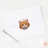  Oranje Tabby Cat · Gepersonaliseerd Ronde Sticker (Envelop)