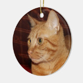 Oranje Tabby Cat Gezichtsprofiel Keramisch Ornament (Links)