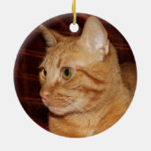 Oranje Tabby Cat Gezichtsprofiel Keramisch Ornament (Achterkant)