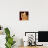 Oranje Tabby Cat Gezichtsprofiel Poster (Thuiskantoor)