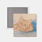 Oranje Tabby Cat kunstmagneet Magneet (Voorkant / Achterkant)