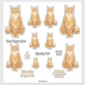 Oranje Tabby Cat Lg Sticker Set (Vel)