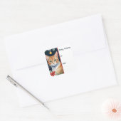 Oranje Tabby Cat Meowy Christmas Gift Label (Envelop)