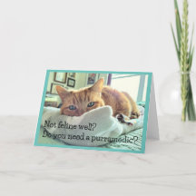 Oranje Tabby Cat met Get Well Wishes