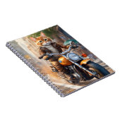 Oranje Tabby Cat Out voor een Motorcycle Ride Notitieboek (Rechterzijde)
