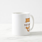 Oranje Tabby Cat Peeking achter aangepaste naam Koffiemok (Voorkant rechts)