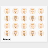Oranje Tabby Cat Peeking achter aangepaste naam Ronde Sticker (Vel)