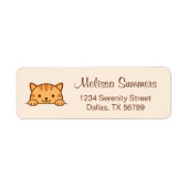 Oranje Tabby Cat Pet Beige Retouradres Etiket (Voorkant)