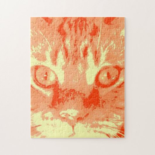 Oranje Tabby Cat Pop Art Legpuzzel (Verticaal)