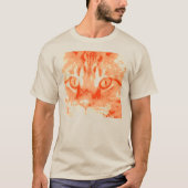 Oranje Tabby Cat Pop Art T-shirt (Voorkant)