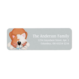 Oranje Tabby Cat Retour Adreslabels Etiket