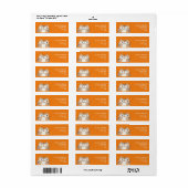 Oranje Tabby Cat retouradres Etiket (Full Sheet)