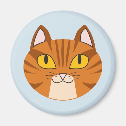 Oranje Tabby Cat Ronde Magneet (Voorkant)