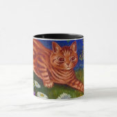 Oranje Tabby Cat schilderij van Louis Wain Mok (Midden)