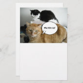 Oranje Tabby Cat Sorry Briefpapier (Voorkant / Achterkant)