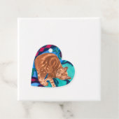 Oranje Tabby Cat Waterverf Bedankjes Labels (In situ)