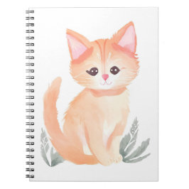 Oranje Tabby Cat Waterverf Kitten Notitieboek