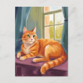 Oranje Tabby Cat Waterverf Pet Briefkaart (Voorkant)