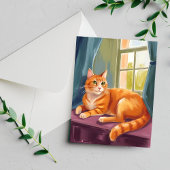 Oranje Tabby Cat Waterverf Pet Briefkaart