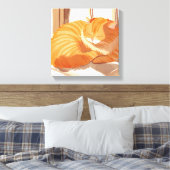 Oranje Tabby Cat | Waterverf schilderij Canvas Afdruk (Insitu (Slaapkamer))