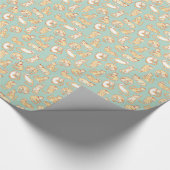 Oranje Tabby Cats Illustrated Pattern Cadeaupapier (Hoek)