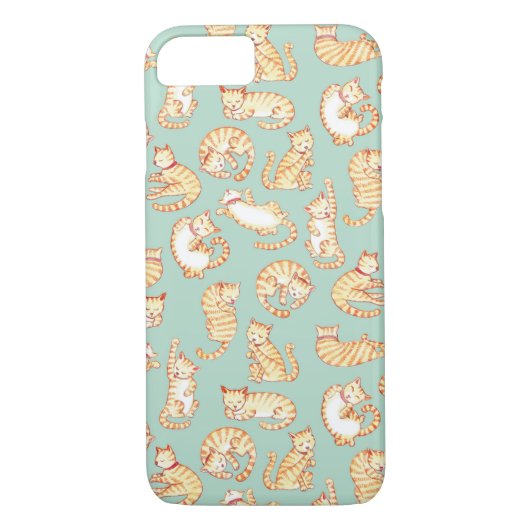 Oranje Tabby Cats Illustrated Pattern Case-Mate iPhone Case (Achterkant)