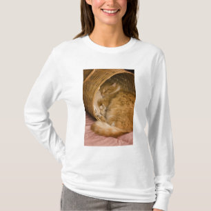 Oranje tabby die slaapt in de wasmand t-shirt