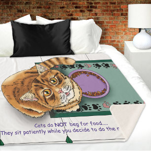 Oranje Tabby Food Bowl Keuken Sherpa Deken
