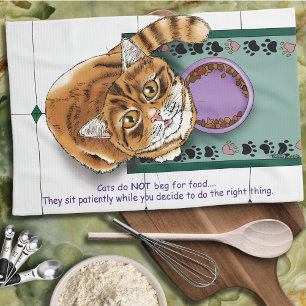 Oranje Tabby Food Bowl Keuken Theedoek