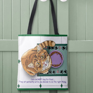 Oranje Tabby Food Bowl Keuken Tote Bag