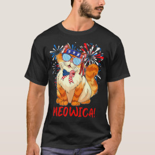 Oranje Tabby Gangsta Cat Tattoos Bandana op 4 juli T-shirt