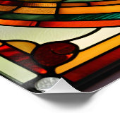 Oranje Tabby Glas in lood Perfect Poster (Hoek)