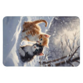 Oranje Tabby Grijs en Witte Katten Koelkast Magneet (Horizontaal)