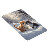 Oranje Tabby Grijs en Witte Katten Koelkast Magneet (Rechterzijde)