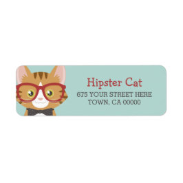 Oranje Tabby Hipster Cat Kinder Etiket
