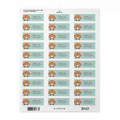 Oranje Tabby Hipster Cat Kinder Etiket (Full Sheet)