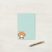 Oranje Tabby Hipster Cat Kinder Post-it® notes (Op bureau)