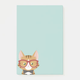 Oranje Tabby Hipster Cat Kinder Post-it® notes