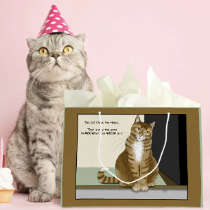 Oranje Tabby Huiseigenaar Grappige Kat Groot Cadeauzakje