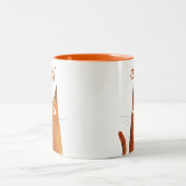 Oranje tabby illustratie kattennaam tweekleurige koffiemok (Center)