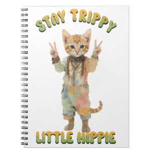 Oranje Tabby Kat Boho Blijf Trippy Kleine Hippie Notitieboek