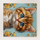 🐱 Oranje Tabby Kat Geschenk Voor Kattenliefhebber Legpuzzel (Horizontaal)